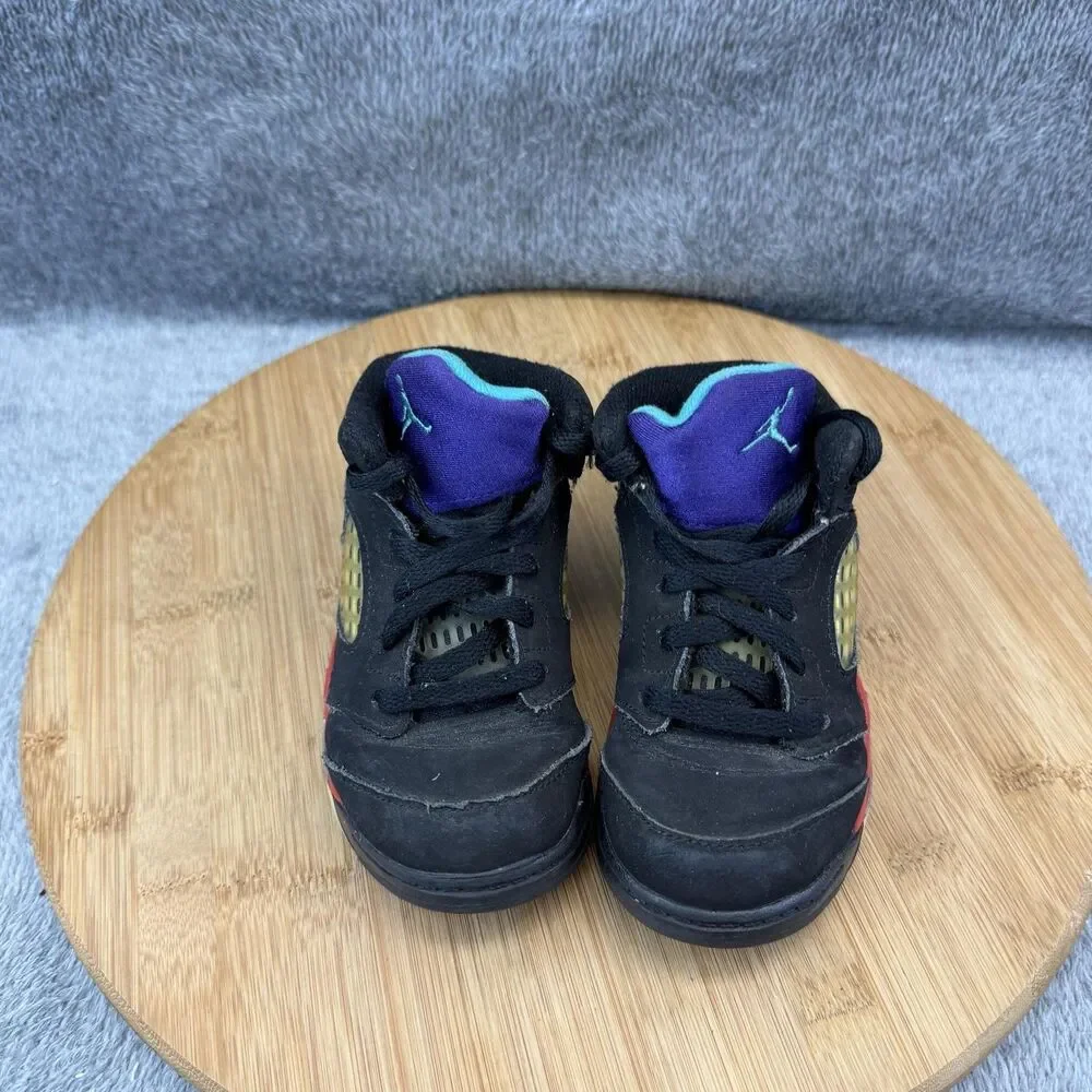 Jordan Air Jordan 5 Retro Shoes Toddler Size 9C Black Red Sneakers CZ2991-001